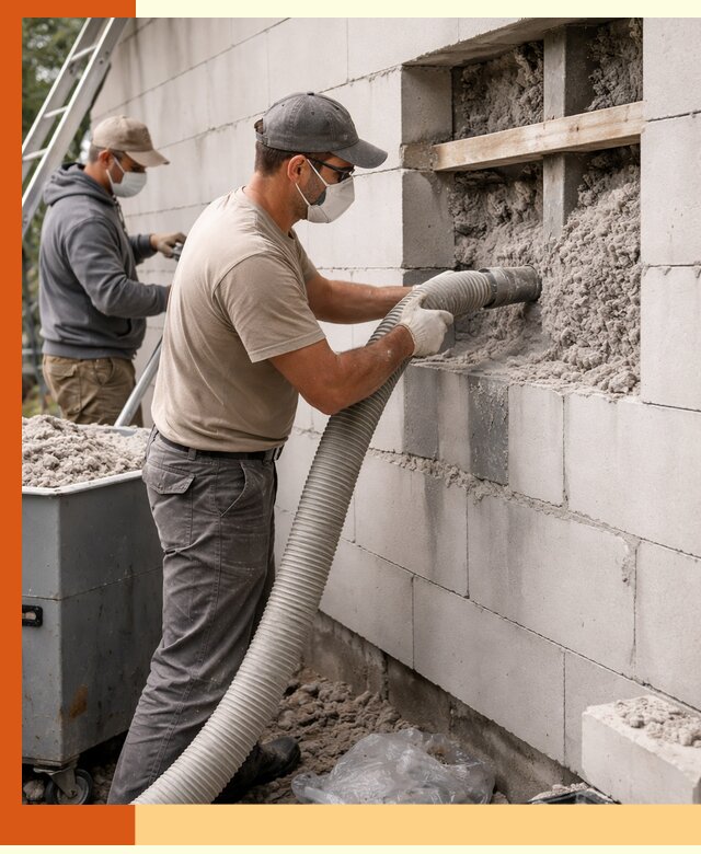 Утепление дома из газобетона эковатой в Курске