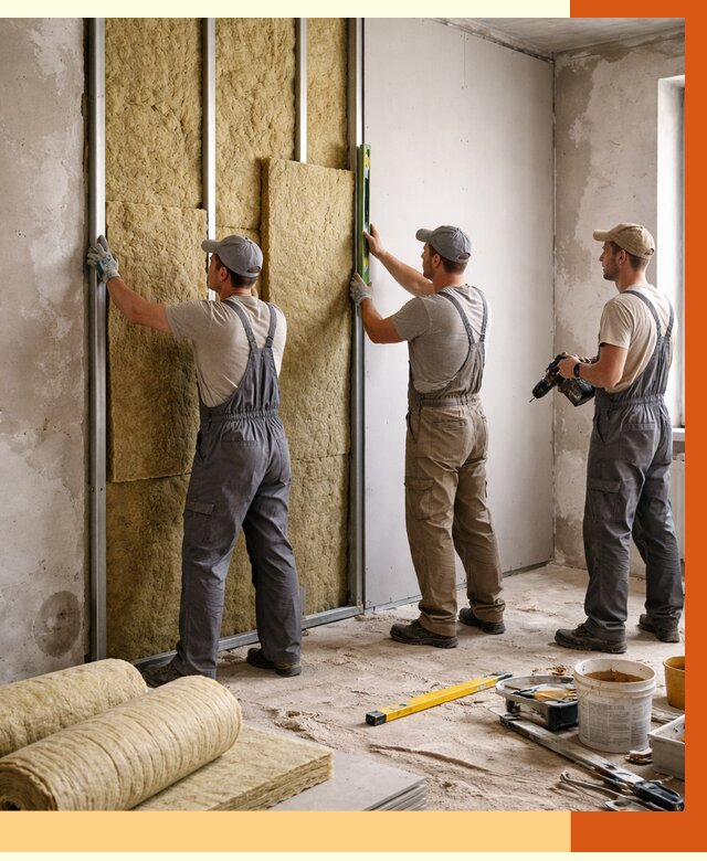 Утепление стен изнутри в Курске от 2345 руб/м² под ключ | ТепломастерКус