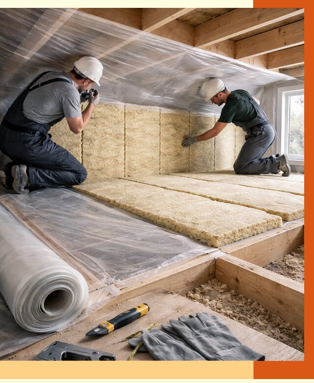 Утепление перекрытий в Курске от 2971 руб/м2 — утепление межэтажных и чердачных | ТепломастерКус