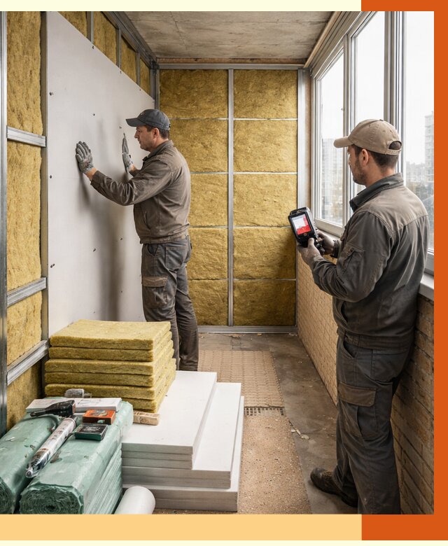 Утепление балкона в Курске от 4691 руб. под ключ | ТепломастерКус