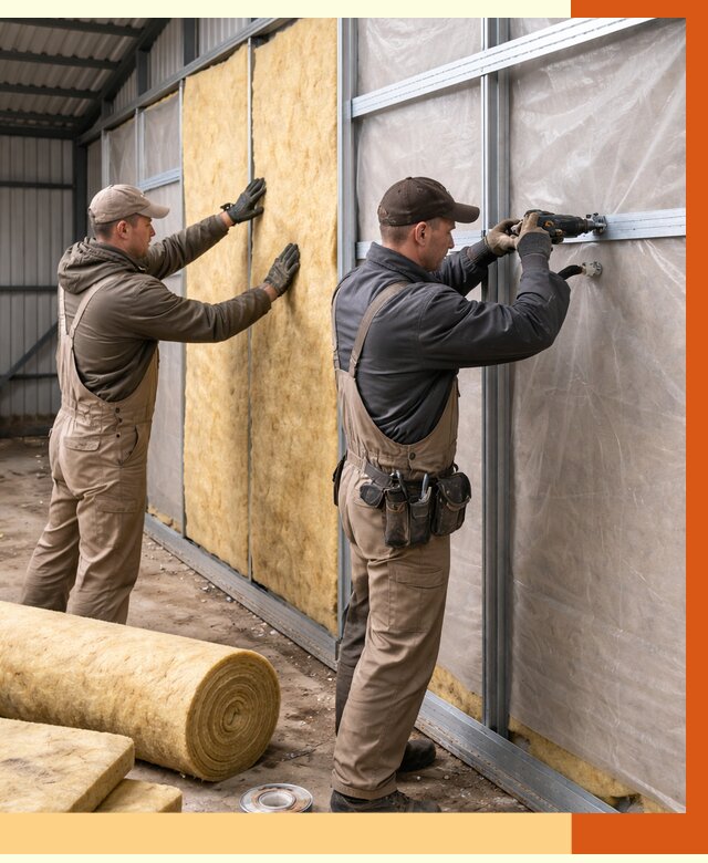 Утепление металлического ангара в Курске от 4951 руб/м2 — услуги под ключ | ТепломастерКус