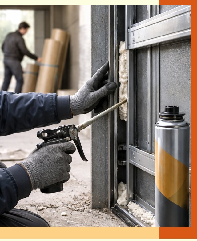 Заполнение пустот ворот в Курске от 4691 руб. — заливка ППУ, утепление под ключ | ТепломастерКус